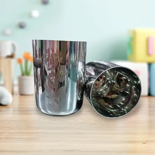 STAINLESS STEEL GLASS SET OF 6 PCS.
