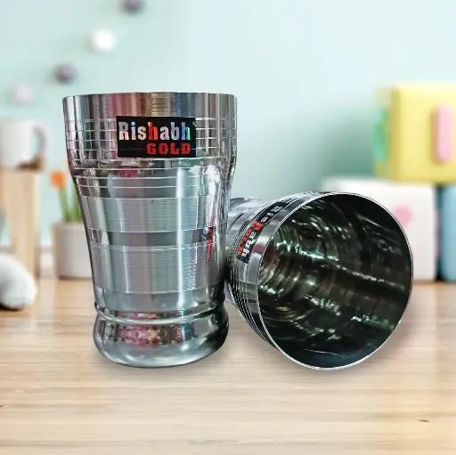 STAINLESS STEEL GLASS STE OF 6 PCS.